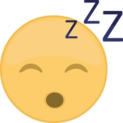 Vector illustration of sleeping emoticon