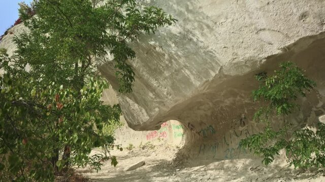 Chalk wall above Bechir's Gorge near Soroca, Moldova