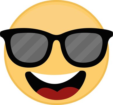 Vector illustration of emoticon with sunglasses