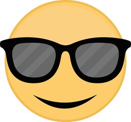 Vector illustration of emoticon with sunglasses