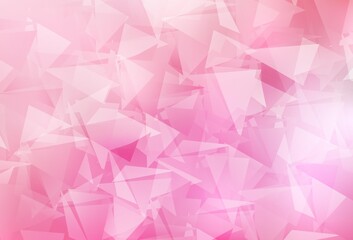 Fototapeta premium Light Pink vector shining triangular backdrop.