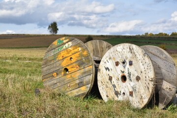 old rusty barrels