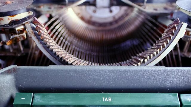 old typewriter on table, words fake news are printed on paper in large size, retro style, concept to do list to organize work and life
