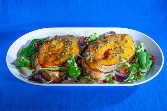 Salmon with Passion Fruit topping