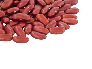 Kidney beans isolated on white background. raw food for health concept.