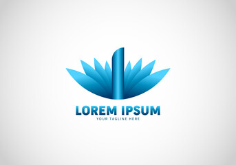 Initial I Letter Wing, Logo Template, Elegant Design, Resembling a flower.