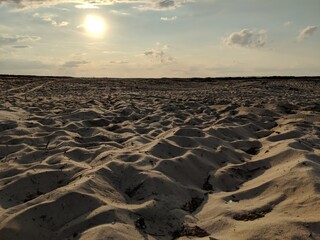 sunset on desert, Poland