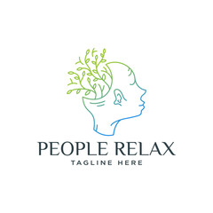 Mind & Leaf Logo — Wellness Brain and Nature Emblem