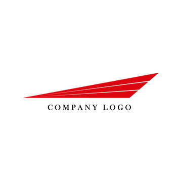 Minimalist logo design with three red lines concept, suitable for transportation and shipping