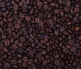 Coffee beans isolated on white background close up
