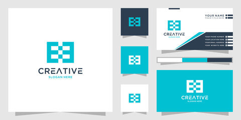 Creative eb, ee and bb letter logo