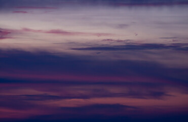 sunset and clouds defocused background