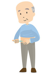 インスリン注射をする人