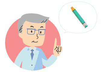 医師とエピネフリン注射のアイコン © matsurinui