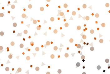 Light Orange vector background with triangles, circles, cubes.