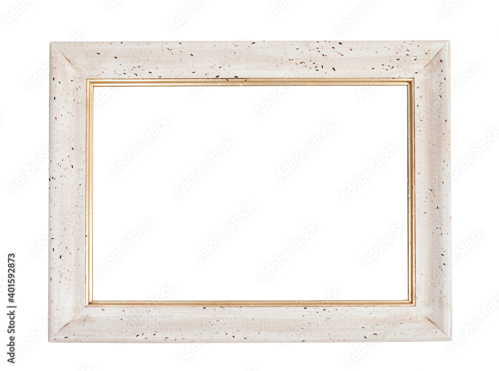 Wall mural isolated wooden frame on white background