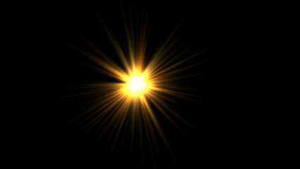 explosion of the sun isolated in black background