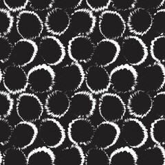 Black and White Brush Stroke Fur Seamless Pattern