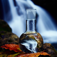 Clean drinking water. Flask with water.