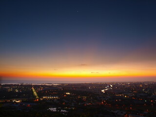 sunset over the city
