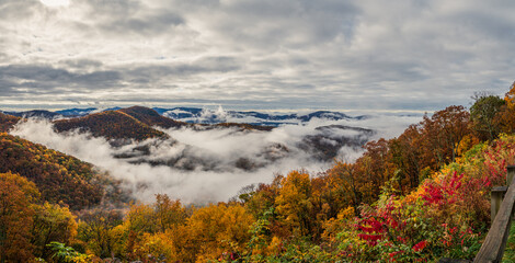 Fall Foliage Landscape waterfall 