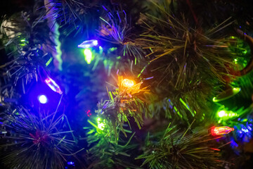 Obraz na płótnie Canvas christmas tree and lights