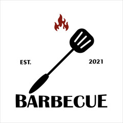 BBQ logo and icon. Vintage barbecue emblem. Restaurant labels, emblems, logos. Simple vector logo template