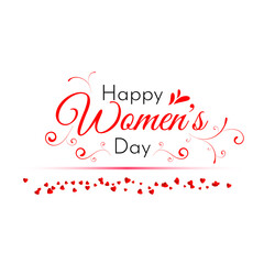 Happy Women's Day with heart ornament
