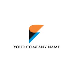 Logo font letter F with a combination of orange, blue and black, can be for your business inspiration.