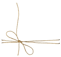 Rope wrap with bow isolated on white
