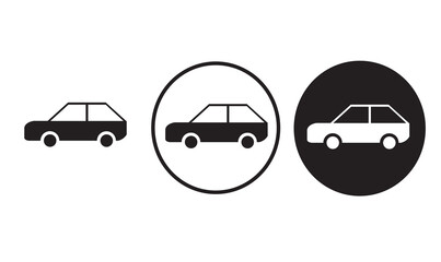 car icon black outline logo for web site design 
and mobile dark mode apps 
Vector illustration on a white background