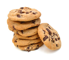 white chocolate pieces isolated on a white background