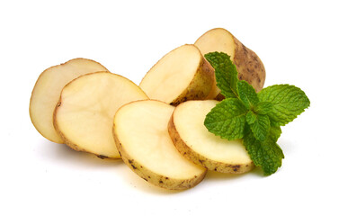 New potato isolated on white background close up 
