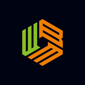 Creative initial letter WBM logo design concept vector