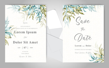 Fototapeta na wymiar watercolor Wedding Invitation card set template