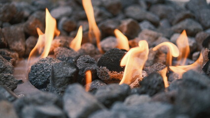 close up of fire