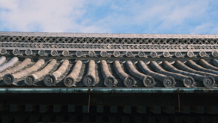 detail of roof at an ancient temple
