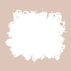 Ink torn white dry brush texture. Vector illustration. Grunge hand drawn beige background. Space for text.