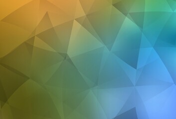 Light Blue, Yellow vector shining triangular layout.