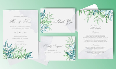 Fototapeta na wymiar Wedding Invitation card bundle template