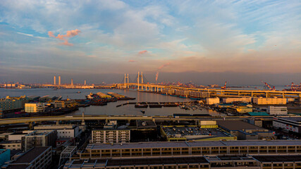 Fototapeta premium Skyline Aerial view in Motomachi, Yokohama