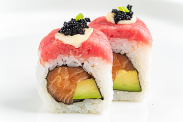 sushi set on the white background