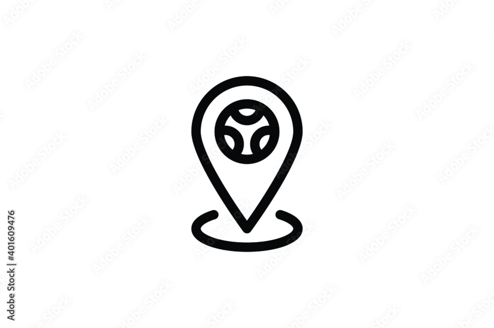 Sticker Take Away Outline Icon - Location