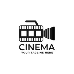 movie camera logo design vector template