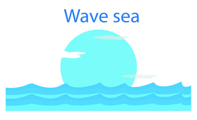 Sea Waves In Moonlight Background Eps10 Vector Illustration