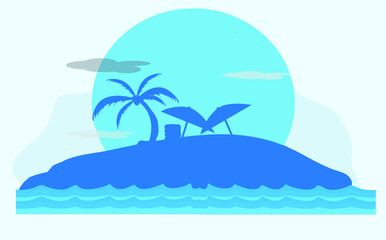 Fototapeta na wymiar Sea Waves In Moonlight Background Eps10 Vector Illustration