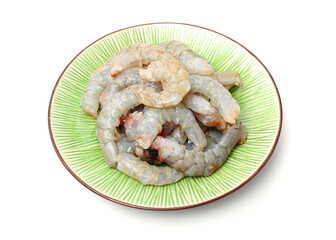 Raw Jumbo Shrimp on a White Background