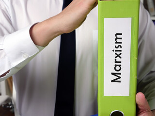  Financial concept about Marxism with sign on the page.