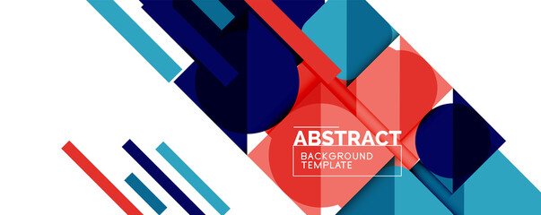 Clean minimal geometric abstract background with triangles and circles. Vector illustration for covers, banners, flyers and posters and other designs