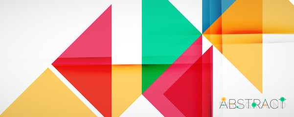 Obraz premium Set of vector triangle geometric backgrounds. Vector illustration for covers, banners, flyers and posters and other designs